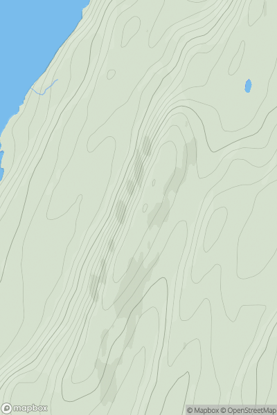 Thumbnail image for Creag Mhor [Knapdale and Kintyre] [NR766929] showing contour plot for surrounding peak
